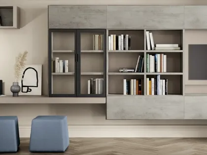 Libreria Vitalyty sospesa stile moderno in melaminico di Colombini Casa