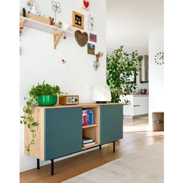 Madia Made CB6101 2 in nobilitato rovere naturale e nobilitato salvia opaco di Connubia