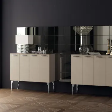 Madia Living Exclusiva alta in Pelle Grigio Perla di Scavolini