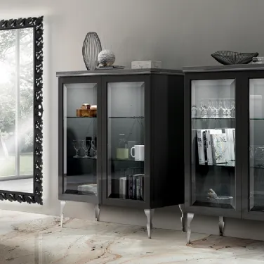 Madia Living Exclusiva in Laccato opaco Nero di Scavolini