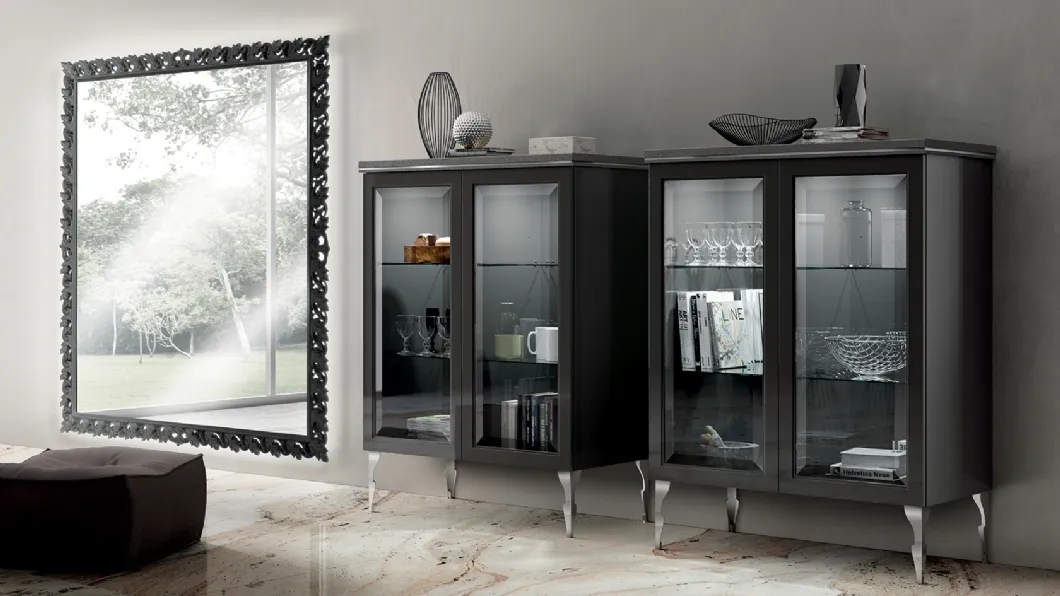 Madia Living Exclusiva in Laccato opaco Nero di Scavolini