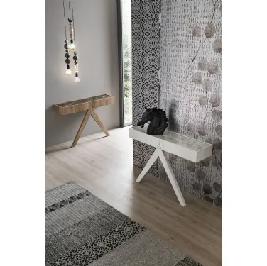 Mobile ingresso consolle Arrow con top in gres porcellanato e struttura in laminato di Target Point