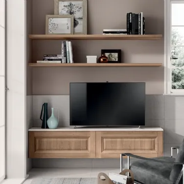 Parete Attrezzata Living Easy in Rovere Atzeco di Scavolini