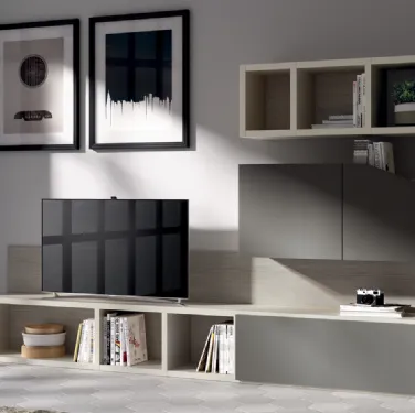 Parete Attrezzata Living Flux in decorativo Olmo Jaipur di Scavolini
