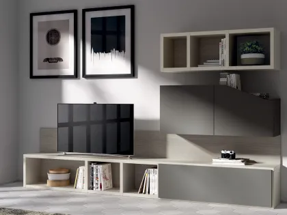 Parete Attrezzata Living Flux in decorativo Olmo Jaipur di Scavolini