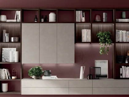 Parete Attrezzata Living Mood in decorativo Larice Nuance di Scavolini