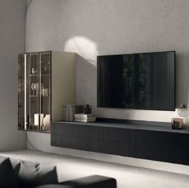 Parete Attrezzata Living Musa in Rovere Berry di Scavolini