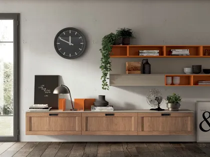 Parete Attrezzata Living Sax in Rovere Land di Scavolini