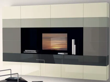 Parete Attrezzata Living Tetrix con Ante in Vetro di Scavolini