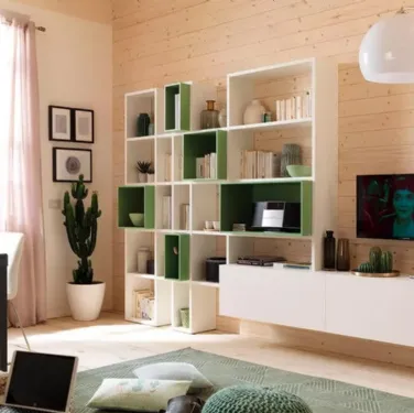 Parete attrezzata con libreria, LV102 di Moretti Compact