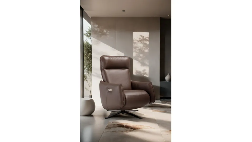 Poltrona relax in pelle Giannetta di Franco Ferri