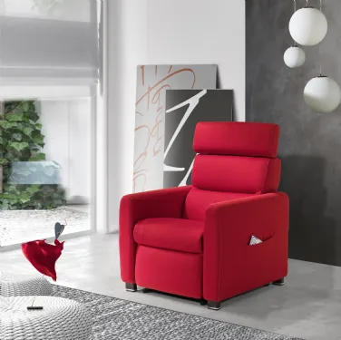 Poltrona Relax Lift Lila in tessuto con tasche laterali de Il Benessere