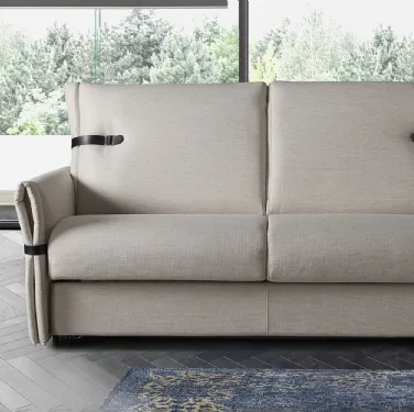Divano letto lineare in tessuto con cinghie Louvre de Il Benessere