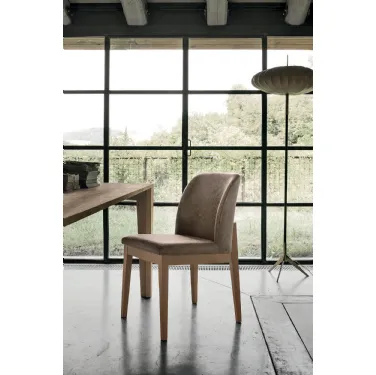 Sedia Salisburgo con struttura in legno verniciato e seduta in morbido tessuto Soft Touch Vintage di Target Point