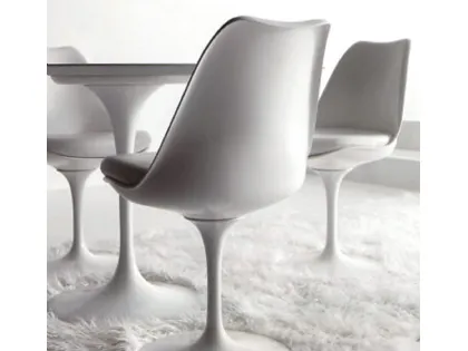 Sedia Stile in poliuretano con rivestimento in pelle di Sigerico