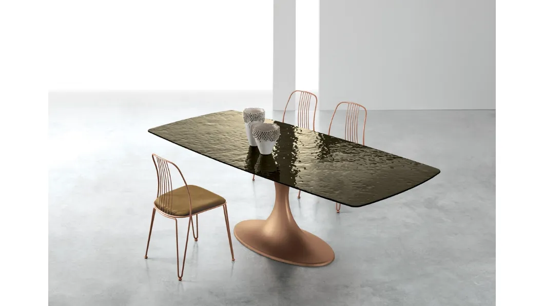 Tavolo Calice con top in vetro Target Point