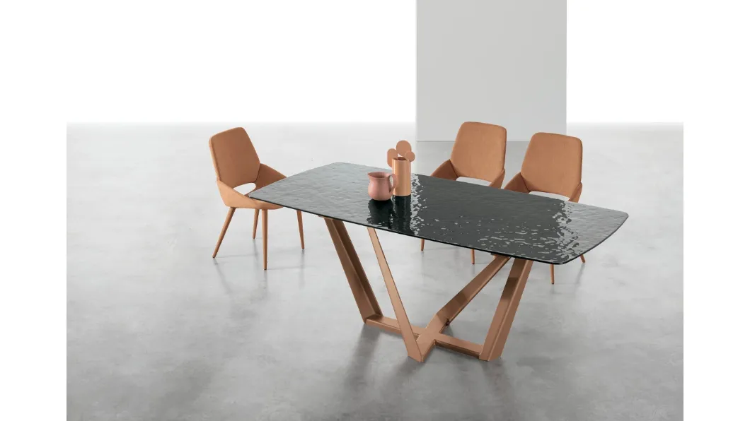 Tavolo allungabile Priamo con top in vetro di Target Point