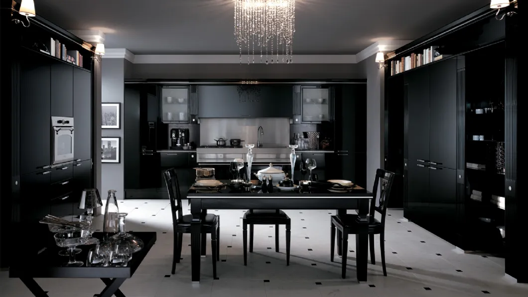 Cucina Classica Baccarat laccata lucida Nera di Scavolini