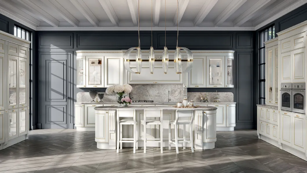 Cucina Classica Baltimora Bianco ed Oro di Scavolini