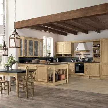 Cucina Classica con penisola Mida 05 in Rovere di Colombini Casa Artec