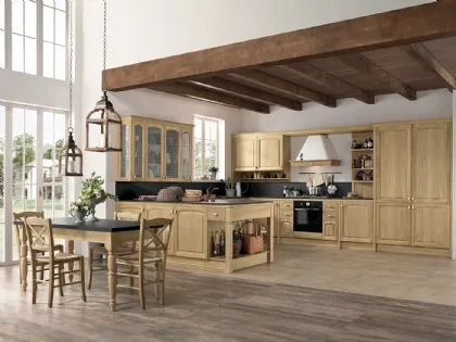 Cucina Classica con penisola Mida 05 in Rovere di Colombini Casa Artec
