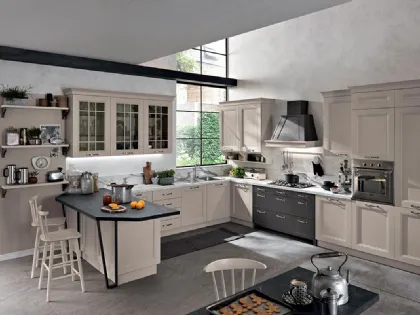 Cucina Classica con penisola Maryland 04 d Spar