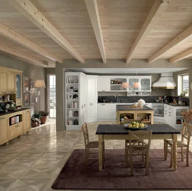 Cucina Classica Mida 04 in legno naturale Bianco di Colombini Casa Artec