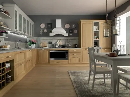 Cucina Classica angolare Mida 07 in legno di Rovere di Colombini Casa Artec