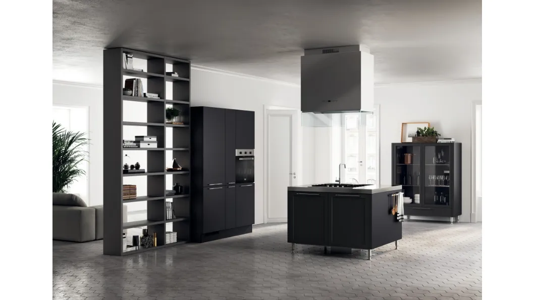 Cucina Moderna Carattere in laccato Nero Ardesia di Scavolini