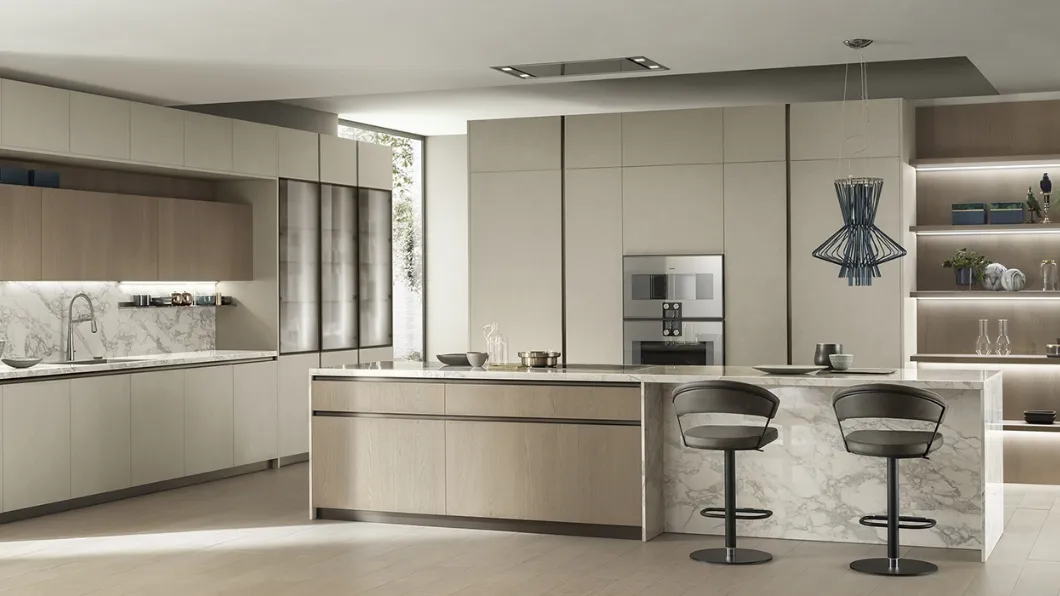 Cucina Moderna DeLinea in Biomalta Argilla Lima e Rovere Dune di Scavolini