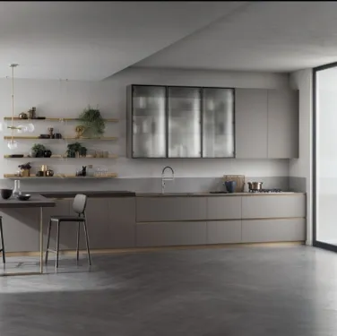 Cucina Moderna con penisola DeLinea Grigio Londra di Scavolini