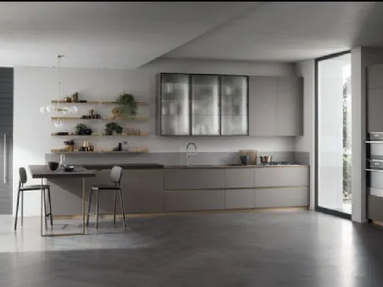 Cucina Moderna con penisola DeLinea Grigio Londra di Scavolini