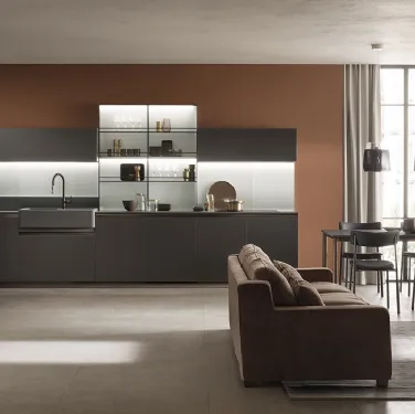 Cucina Moderna DeLinea laccato opaco Grigio Ferro di Scavolini