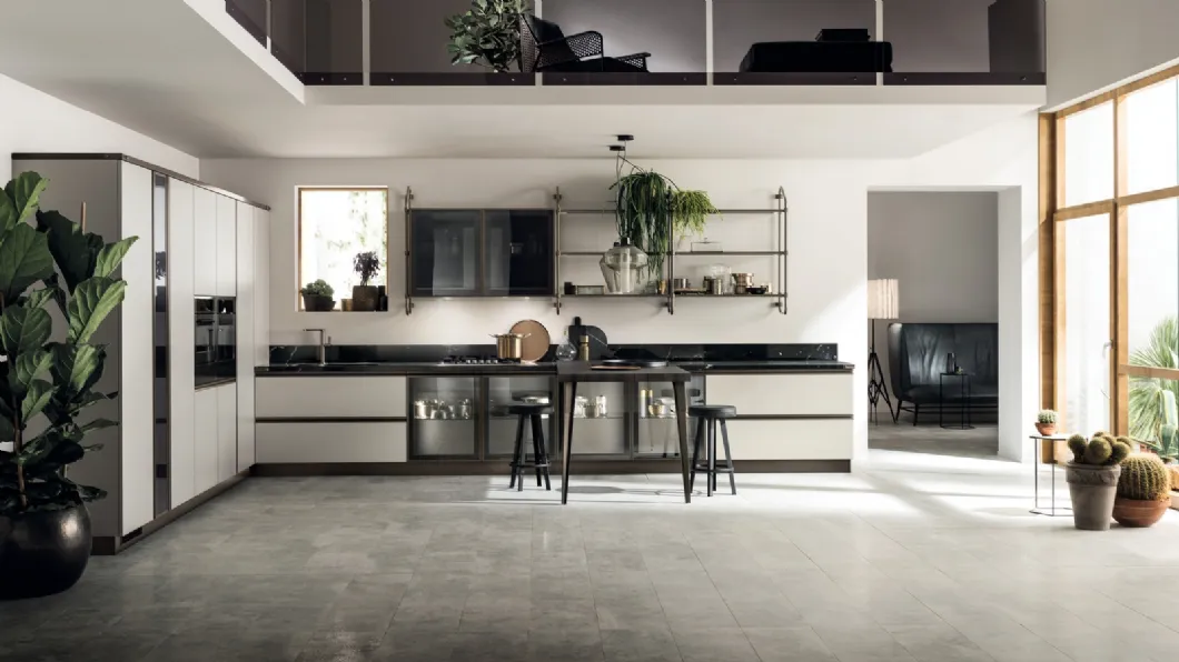 Cucina Moderna Diesel Open Workshop in Vetro ed Alluminio di Scavolini