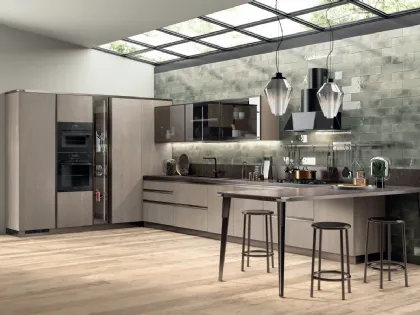 Cucina Moderna Diesel Open Workshop in Rovere Gessato di Scavolini