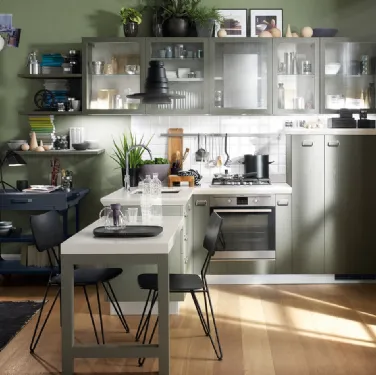 Cucina Moderna Diesel Social Kitchen in Rovere laccato Tempera Grey di Scavolini