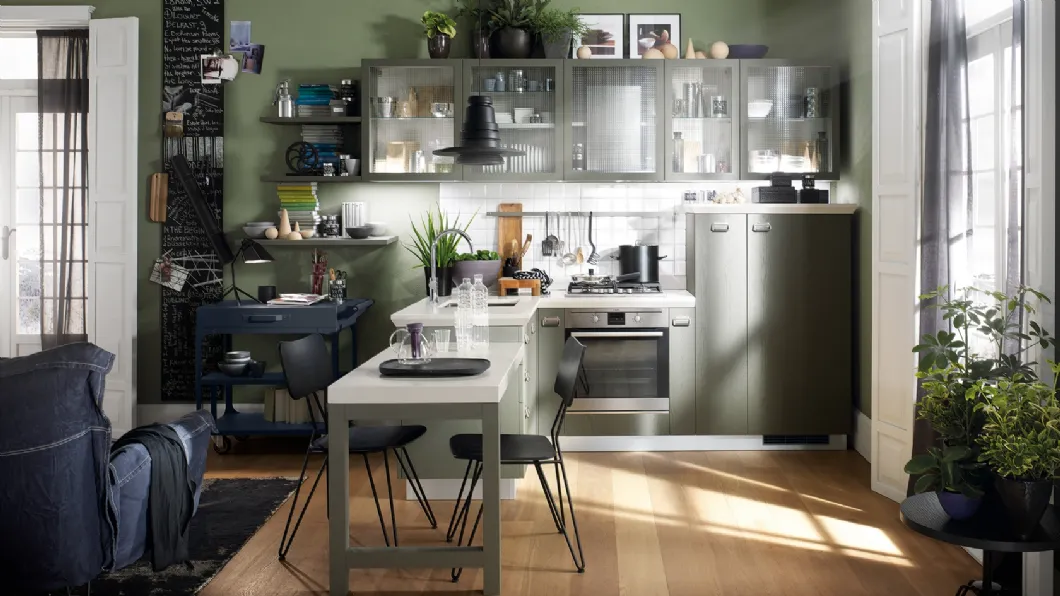 Cucina Moderna Diesel Social Kitchen in Rovere laccato Tempera Grey di Scavolini