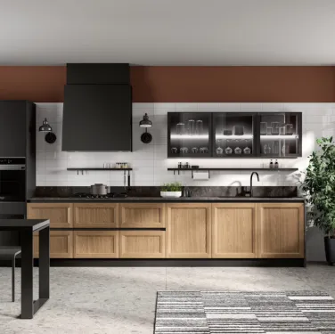 Cucina Moderna lineare Futura 02 in Rovere naturale di Colombini Casa Artec