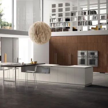 Cucina Moderna Liberamente Bianco Malè e Noce Sunset di Scavolini