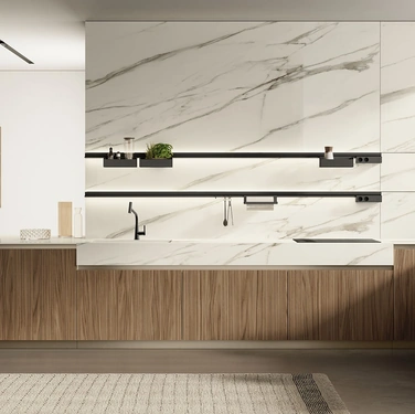 Cucina Moderna con penisola Lungomare Plus Cannettato 03 di Colombini Casa Artec