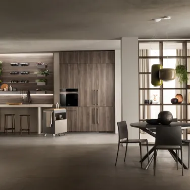 Cucina Moderna Mia Grigio Selce e Noce Garden di Scavolini