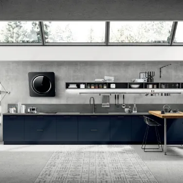 Cucina Moderna Mood in laccato Blu Moon di Scavolini