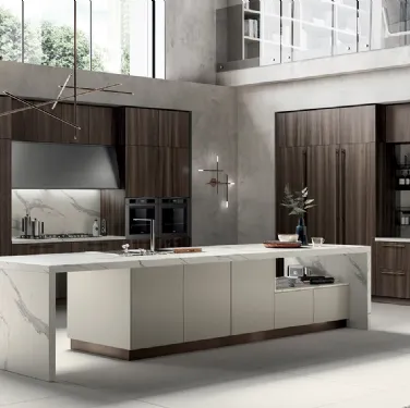 Cucina Moderna Mood in Noce Steady e laccato Tortora di Scavolini