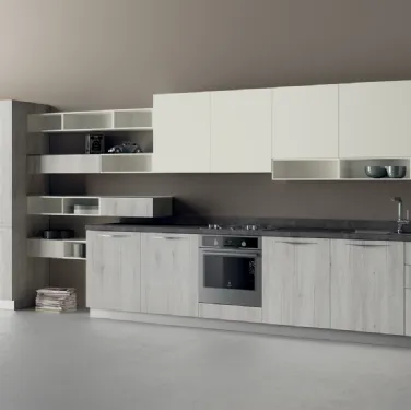 Cucina Moderna Mood in Rovere Actual e Bianco Puro di Scavolini