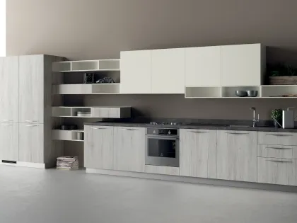 Cucina Moderna Mood in Rovere Actual e Bianco Puro di Scavolini