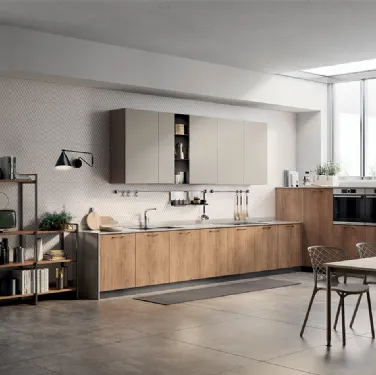 Cucina Moderna Mood in Rovere Landscape e laccato Visone di Scavolini