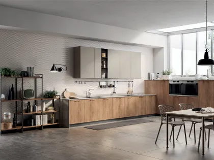 Cucina Moderna Mood in Rovere Landscape e laccato Visone di Scavolini