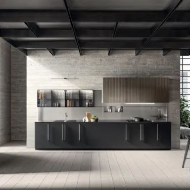 Cucina Moderna Musa in Fenix Nero Ingo e laccato lucido effetto perlato di Scavolini