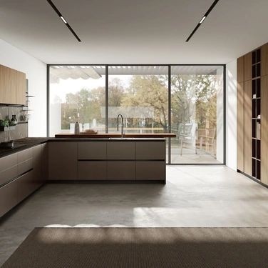 Cucina Moderna con penisola Pratica L 12 di Colombini Casa Artec