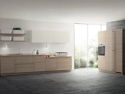 Cucina Moderna Qi in Olmo Hono e Bianco Prestige di Scavolini